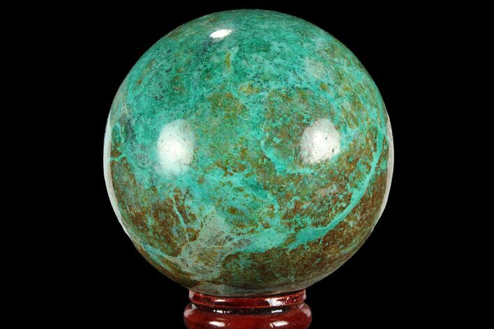 Polished Chrysocolla Sphere - Peru #95662